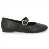 D0K14-00 Ballerine noire bride à scratch grande taille Remonte Shoesissime, vue coté