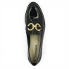 Aurore - Black patent loafer with gold chain - Moccasins grande taille - Shoesissime