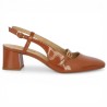 Anouk - Escarpin sling back vernis marron camel - Babies large size - Shoesissime