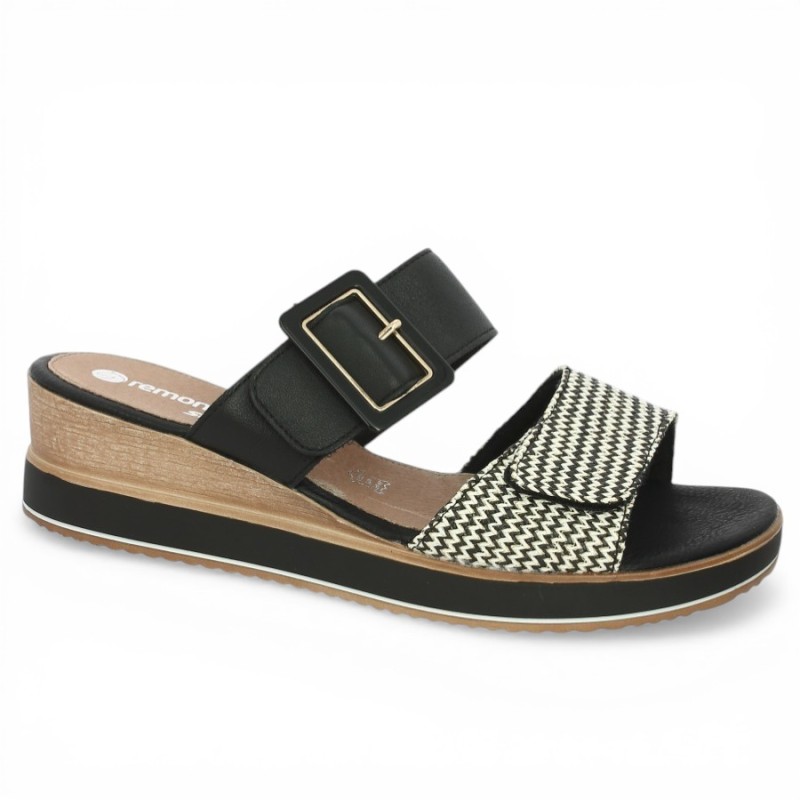 D6463-03 mule réglable à talon compensé femme 42, 43, 44, 45 Shoesissime, vue profil