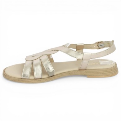 Sandalette dorée femme 42, 42.5, 43, 44 brides Shoesissime, vue intérieure