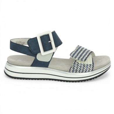D1J53-14 - Adjustable blue comfort sandal - Remonte Barefoot 42, 43, 44, 45 - Shoesissime