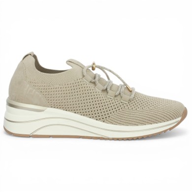 D0T18-60 Basket talon compensée beige Remonte 42, 43, 44, 45 Shoesissime, vue coté