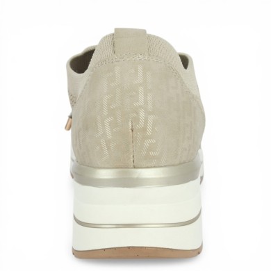 D0T18-60 - Baskets beige talon compensé - Sneakers femme 42, 43, 44, 45 - Shoesissime