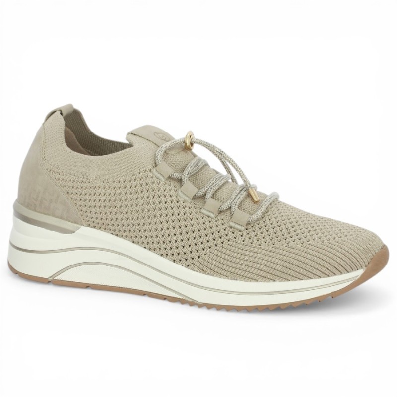 D0T18-60 Basket talon compensée beige Remonte grande taille Shoesissime, vue profil