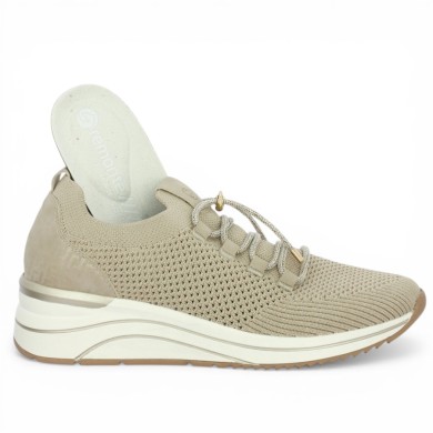 Tennis stretch baskets beige semelle amovible femme 42, 43, 44, 45 Shoesissime, vue détails