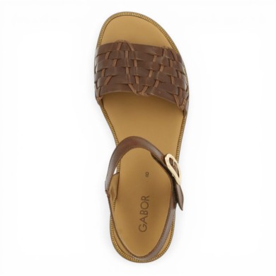 85.514.24 Sandale cuir camel Gabor tressé 8, 8.5, 9, 9.5 femme Shoesissime, vue dessus