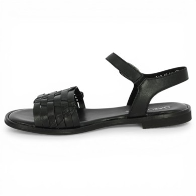 sandalete plate cuir noir femme grande taille Gabor Shoesissime, vue intérieure