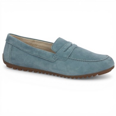 D3K00-14 Mocassin bleu Remonte souple 42, 43, 44, 45 femme Shoesissime, vue profil