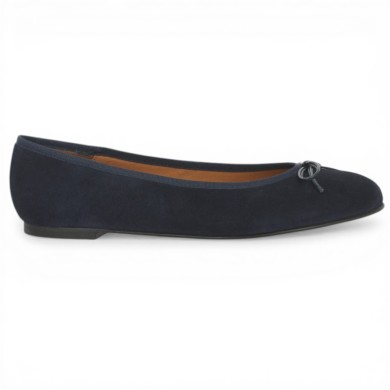 Ballerine velours bleu marine grande taille Shoesissime, vue coté