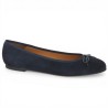 Ballerine velours bleu marine 42, 43, 44, 45, 46 Shoesissime, vue profil