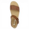 Sandale plateforme confort cuir camel tressée grande taille Remonte, vue dessus