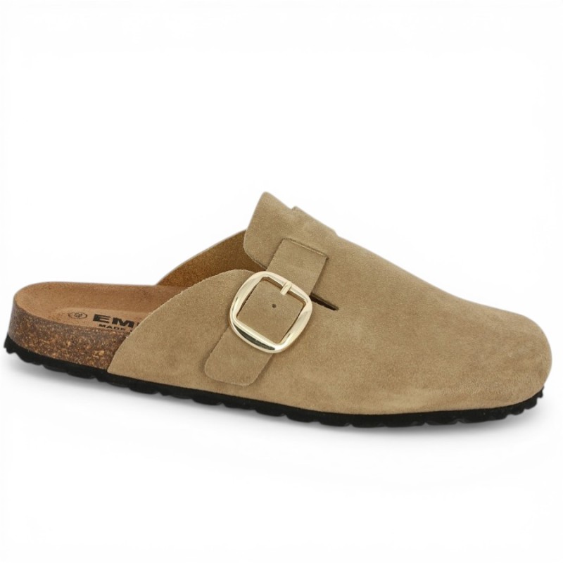 Mule sabot beige femme grande taille Shoesissime, vue profil