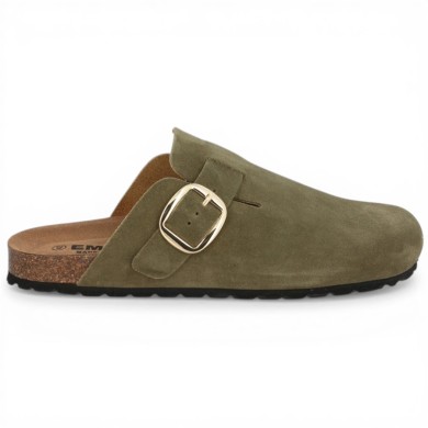 mule sabot femme grande pointure vert kaki Shoesissime, vue coté