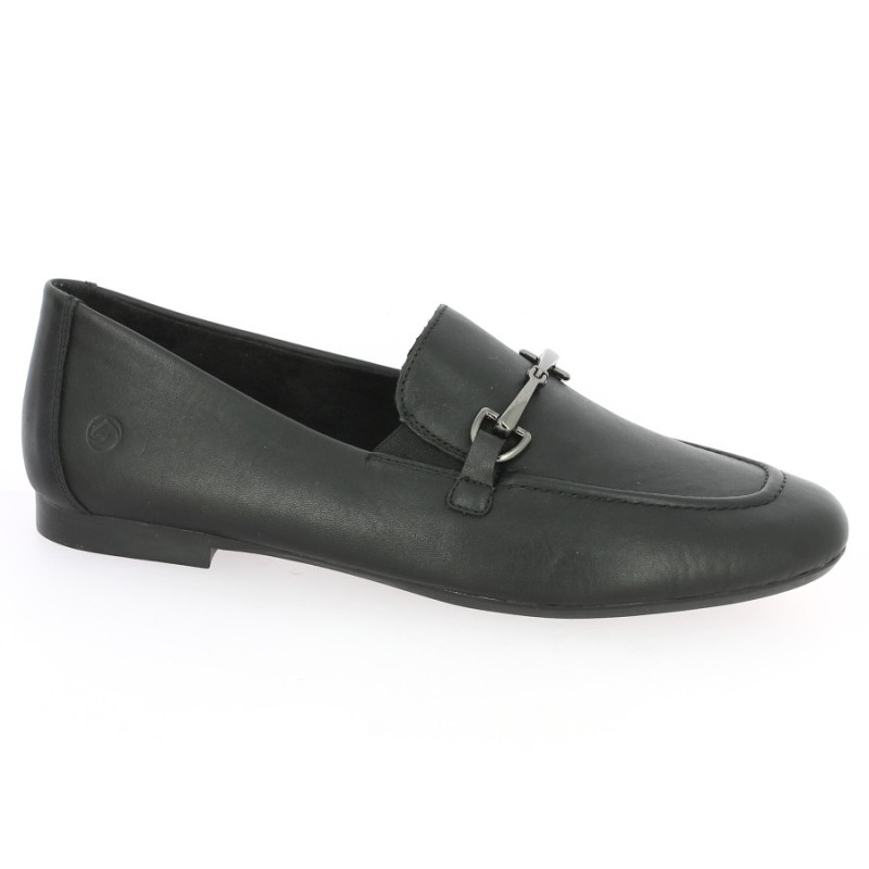 D0K13-00 Mocassin cuir noir à chaine Remonte grande taille Femme, vue profil