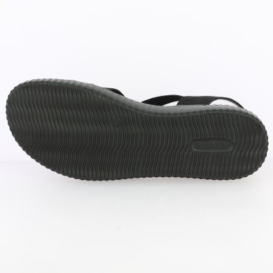 D3L52-00 - Nu-pieds noirs élastiqué Remonte - Sandales femme grande taille - Shoesissime