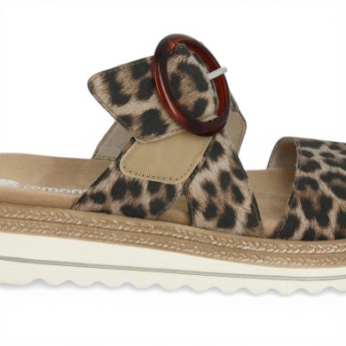 Mule bride scratch femme 42, 43, 44, 45 motif léopard, vue détails