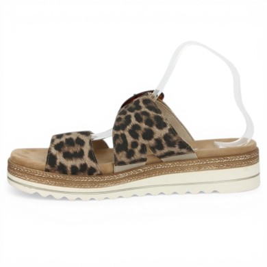 Nu-pieds confortable femme grande pointure Léopard Remonte Shoesissime, vue intérieure