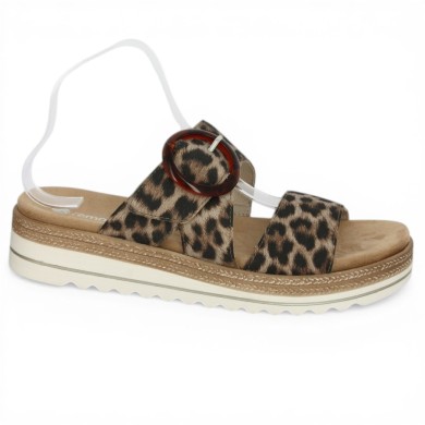 D0Q51-91 Mule Remonte Léopard à scratch 42, 43, 44, 45 Shoesissime, vue profil