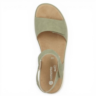 Sandale Remonte grande taille vert d'eau réglable Shoesissime, vue dessus