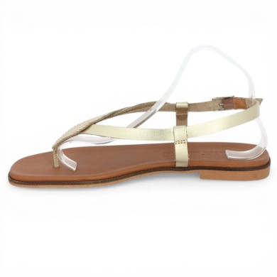 Plume - Closed flip-flop in gold with Greek look - Women's large size flip-flops - Shoesissime