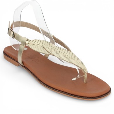 tong dorée antiquité femme 42, 43, 44, 45 Shoesissime, vue profil