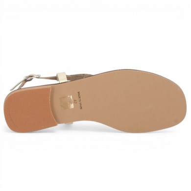 Plume - Tong fermée dorée look grec - Tongs femme grande taille - Shoesissime