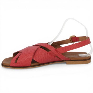 Sandale femme cuir rouge couvrante 42, 43, 44, 45 Shoesissime, vue intérieure