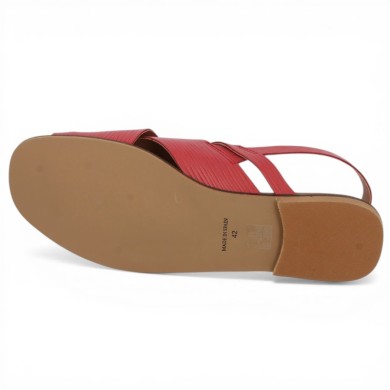 Alba - Nu-pieds rouge femme 42, 43, 44, 45 - Sandale grande taille - Shoesissime