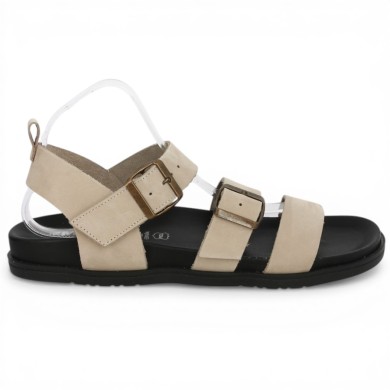 Sandale semelle noire épaisse femme grande pointure Shoesissime, vue coté