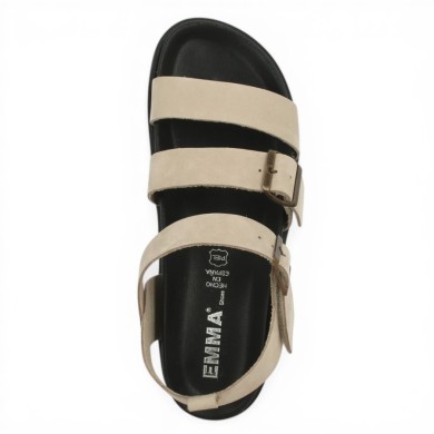 Sandale semelle noire épaisse femme grande taille Shoesissime, vue dessus