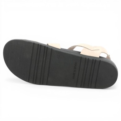 Yuma - Sandal with black and beige anatomical sole - Nu pieds femme 42, 43, 44, 45 - Shoesissime