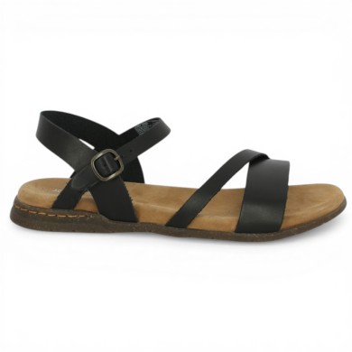 sandale noire Josef Seibel large femme grande taille Shoesissime, vue coté