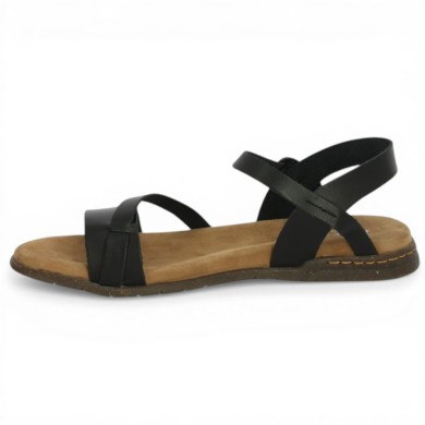 Nu-pieds  Josef Seibel cuir noir femme 42, 43, 44, 45, vue intérieure