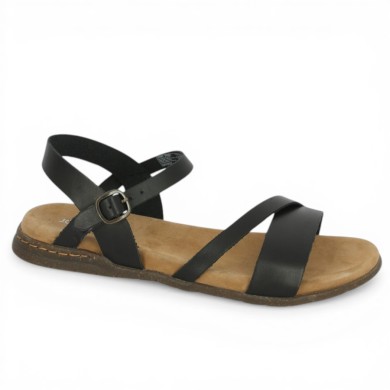 sandale noire large femme 42, 43, 44, 45 Shoesissime, vue profil