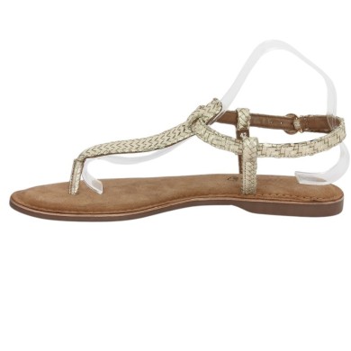 nu-pieds dorée  grandes chaussures femme, vue dessus