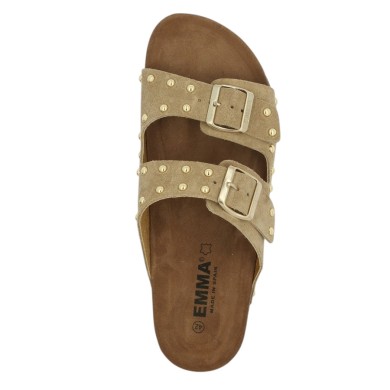 claquette réglable beige clou dorés femme 42, 43, 44, 45 Shoesissime, vue dessus