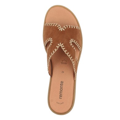 D3645-22 mule plate cuir camel Remonte grande pointure Shoesissime, vue dessus