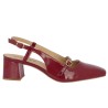 Sling back escarpin vernis rouge grande taille Shoesissime, vue coté