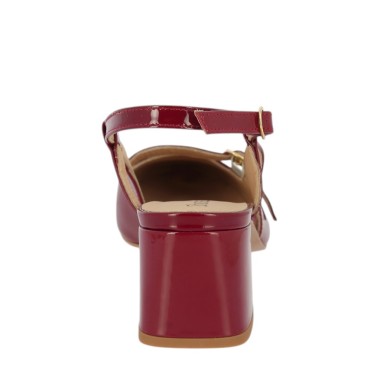 Escarpin vernis rouge ouvert au talon grande taille femme Shoesissime, vue arrière