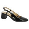 escarpin noir vernis ouvert au talon 42, 43, 44, 45 Shoesissime, vue profil