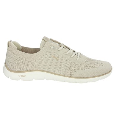 D3G02-60 Baskets Remonte beige souple stretch 42, 43, 44, 45 Shoesissime, vue coté