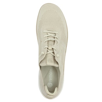 D3G02-60 Baskets femme beige souple stretch grande taille Shoesissime, vue dessus