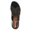 Sandale noire Remonte brides croisées tressées 42, 43, 44, 45 Shoesissime, vue dessus