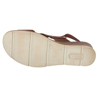 Romane - D2L59-24 Talon compensé cuir camel - Sandales 42, 43, 44, 45 - Shoesissime
