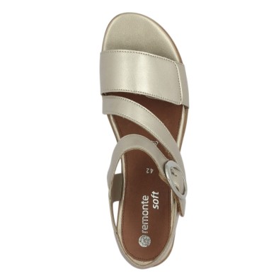 D6466-90 Sandale Remonte talon compensé réglable grande pointure femme Shoesissime, vue dessus