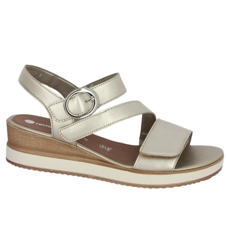 D6466-90 Sandale Remonte 3 brides réglables grande taille femme Shoesissime, vue profil