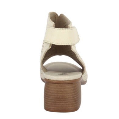 Gladys - R8777-60 Nu-pieds petit talon beige - Sandale Remonte 42, 43, 44, 45 - Shoesissime