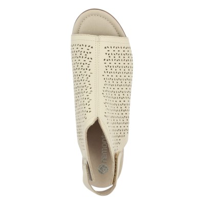 R8777-60 Sandale beige clair couvrante grande taille Remonte Shoesissime, vue dessus