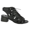 R8776-00 Sandale noire à lacets Remonte 42, 43, 44, 45 femme Shoesissime, vue profil